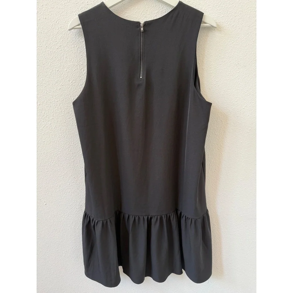 Chelsea28 Black Sleeveless Drop Waist Ruffle Hem Shift‎ Mini Dress XL